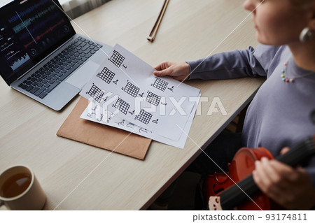Young Woman Composing Music Young Woman Composing Music 93174811