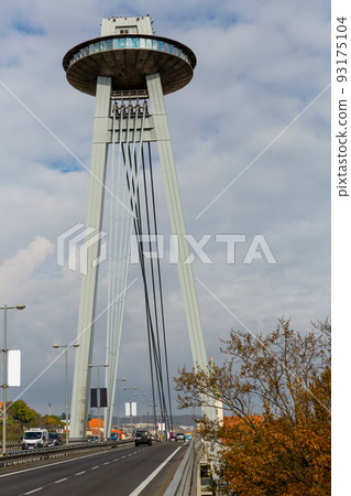 Image of view on UFO Bridge in Bratislava Image of view on UFO Bridge in Bratislava 93175104
