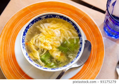 Chinese soup with scrambled eggs Chinese soup with scrambled eggs 93175279
