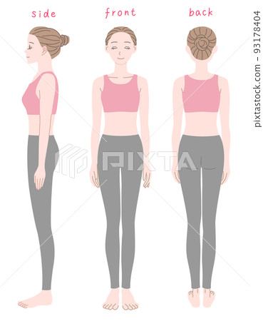 Women's whole-body illustration set 93178404