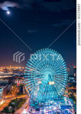 月光與夜空閃耀的橫濱港未來摩天輪夜景|神奈川縣橫濱市 月光與夜空閃耀的橫濱港未來摩天輪夜景|神奈川縣橫濱市 93179997