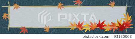 Autumn leaves maple and Japanese pattern frame material 93180068