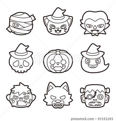 萬聖節字符集著色 萬聖節字符集著色 93181265