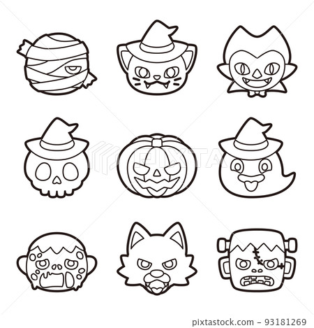 Halloween character set coloring Halloween character set coloring 93181269