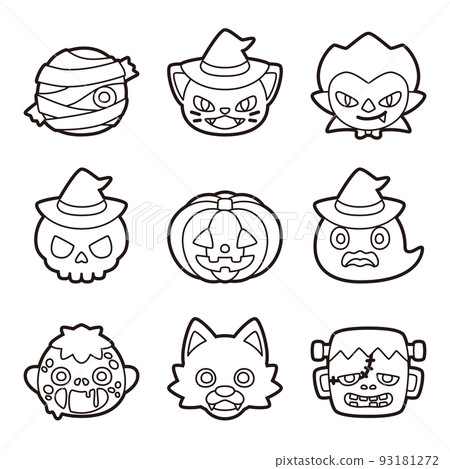 Halloween character set coloring 93181272
