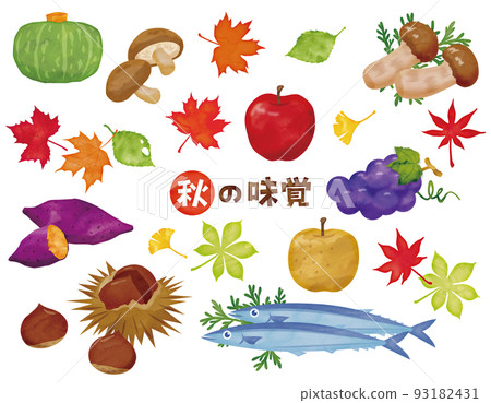 The taste of autumn watercolor material 93182431