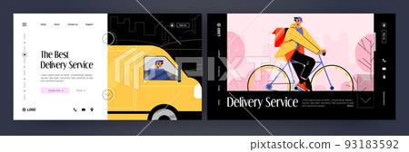 The best delivery service cartoon landing pages 93183592