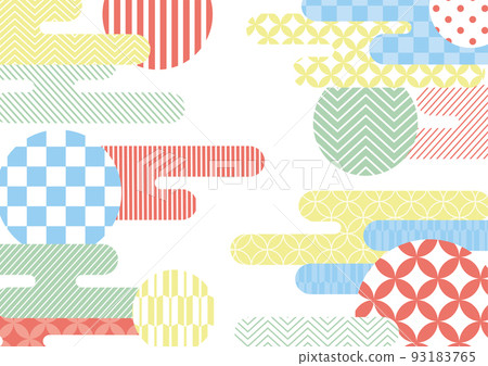 Modern and colorful cloud and ball Japanese pattern 93183765