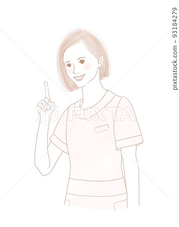 一個女人用食指擺姿勢 93184279