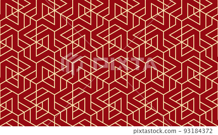 Abstract geometric pattern with stripes, lines. Seamless vector background. Gold and red ornament. Simple lattice graphic design Abstract geometric pattern with stripes, lines. Seamless vector background. Gold and red ornament. Simple lattice graphic design 93184372