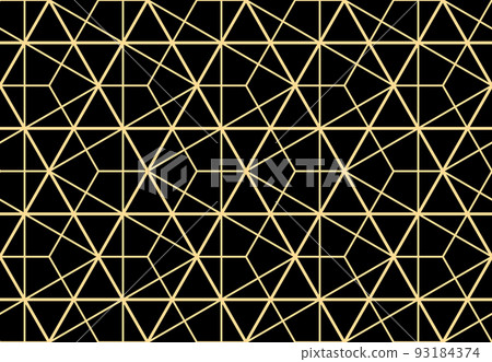 The geometric pattern with lines. Seamless vector background. Gold and black texture. Graphic modern pattern. Simple lattice graphic design The geometric pattern with lines. Seamless vector background. Gold and black texture. Graphic modern pattern. Simple lattice graphic design 93184374