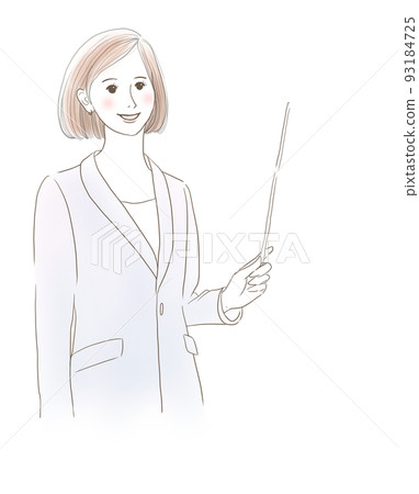 A woman holding a stick A woman holding a stick 93184725