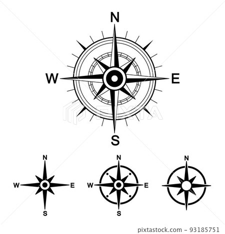 Compass icon wind map north west Royalty Free Vector Image