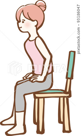 一個女人在椅子上鍛煉的插圖 93186047