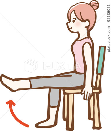 一個女人在椅子上鍛煉的插圖 93186051