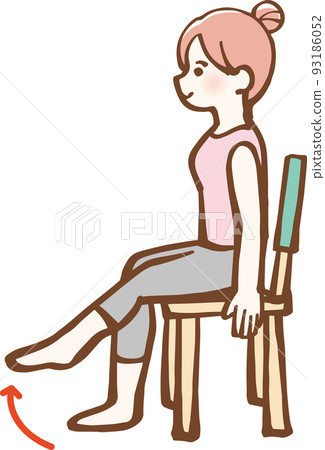Illustration of a woman exercising on a chair 93186052