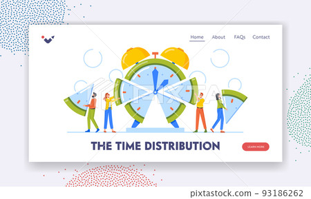 Time Distribution Landing Page Template. Business People Manage Limited Time To Optimize Outcome, Project Efficiency 93186262