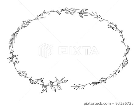 Botanical frame monochrome 93186723
