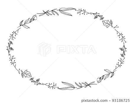 Botanical frame monochrome 93186725