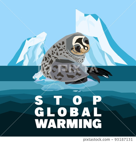 Global warming concept. Stop Global warming vector poster Global warming concept. Stop Global warming vector poster 93187131