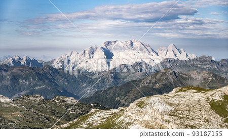 Panorama of Marmolada mountain with glacier 93187155