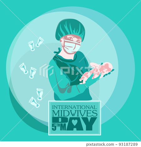 Midwives International Day, 5th May professional holiday vector poster. Midwives International Day, 5th May professional holiday vector poster. 93187289