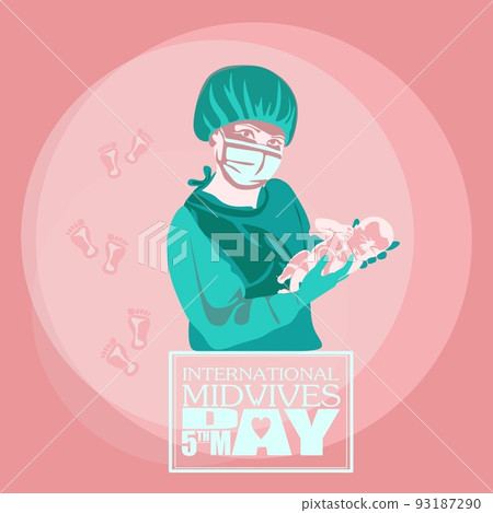 Midwives International Day, 5th May professional holiday vector poster. Midwives International Day, 5th May professional holiday vector poster. 93187290