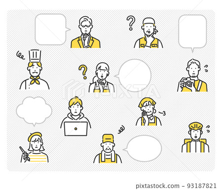 自由職業者/獨資經營者的圖像插圖材料,表情困擾 自由職業者/獨資經營者的圖像插圖材料,表情困擾 93187821
