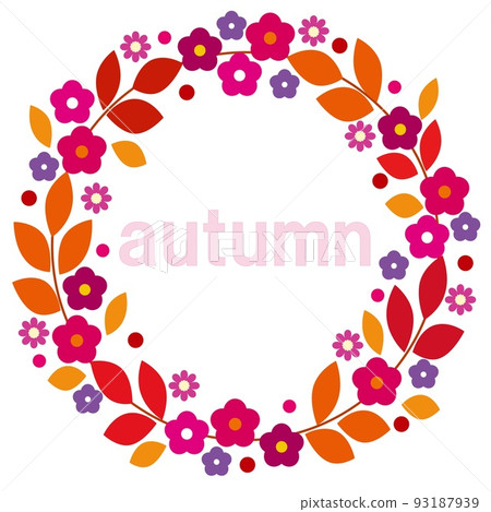 秋天的花圈白色空間 秋天的花圈白色空間 93187939