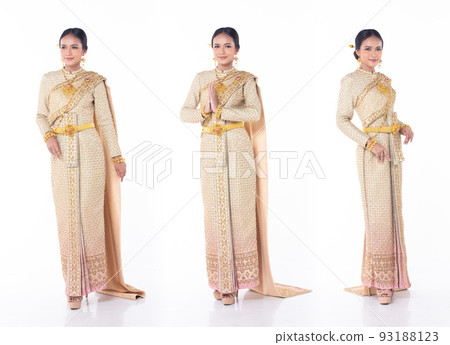 Beautiful Asian Woman wear Thai Traditional... - Stock Photo [93188123] -  PIXTA