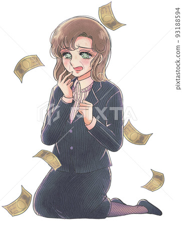 A middle-aged female office worker who worries about paying money A middle-aged female office worker who worries about paying money 93188594