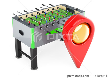 Table football with map pointer. 3D rendering 93189051