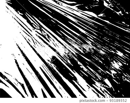 Black and white stretched plastic film. Urban vector grunge background. 93189352