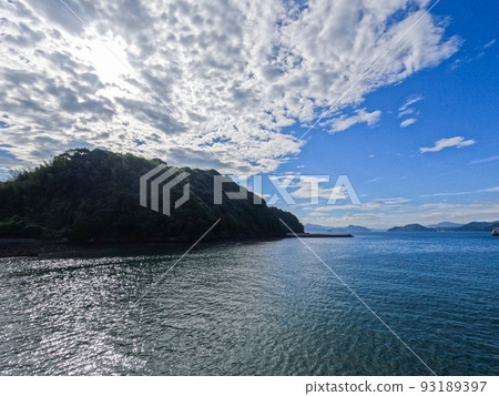 The islands and sea of Setouchi seen from the ferry The islands and sea of Setouchi seen from the ferry 93189397