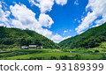 summer countryside mountain and house scenery 93189399
