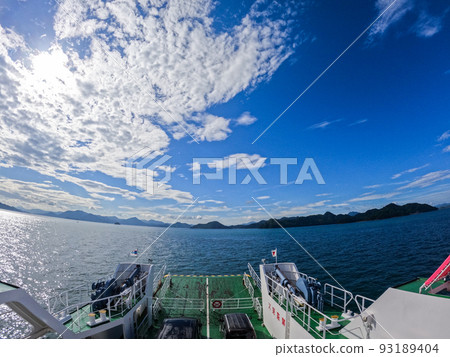 Panoramic view of the Seto Inland Sea from the ferry Panoramic view of the Seto Inland Sea from the ferry 93189404