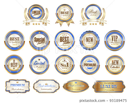 藍色復古風格會徽框架集 93189475