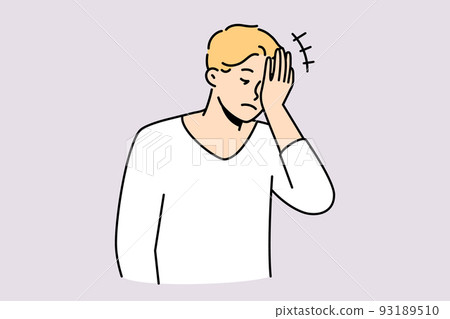 Frustrated man make face palm gesture 93189510