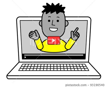 Video distributor simple illustration foreigner Video distributor simple illustration foreigner 93190540