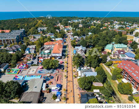 Aerial view of the Palanga resort town in Lithuania. Aerial view of the Palanga resort town in Lithuania. 93191034