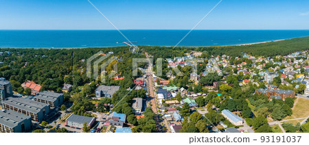 Aerial view of the Palanga resort town in Lithuania. Aerial view of the Palanga resort town in Lithuania. 93191037