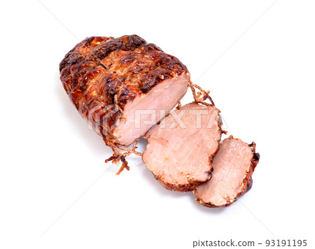 切烤豬肉[白色背景，剪裁] 93191195