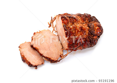 切烤豬肉[白色背景，剪裁] 93191196