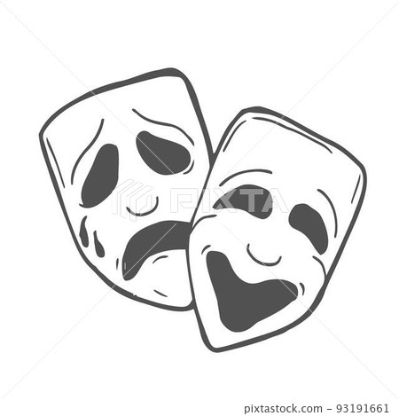 Doodle style drama or theater masks illustration in vector format suitable for web, print, or advertising use. 93191661