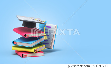 self learning concept blank books in stack 3d illustration on blue gradient self learning concept blank books in stack 3d illustration on blue gradient 93191710