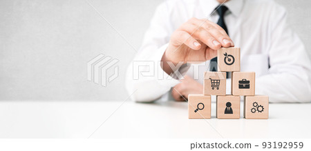 Businessman build company strategy 93192959