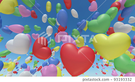 balloon balloon balloon heart love love sky sky... - Stock Illustration ...