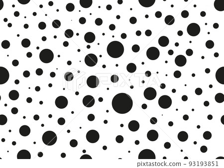 Black polka dot circular random seamless pattern on white background. 93193851