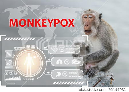 Symptom monkeypox cell with wild monkey animal MPXV virus 93194081