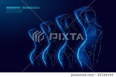 Woman Slim Shape Silhouette Low Poly. Fitness... - Stock Illustration ...